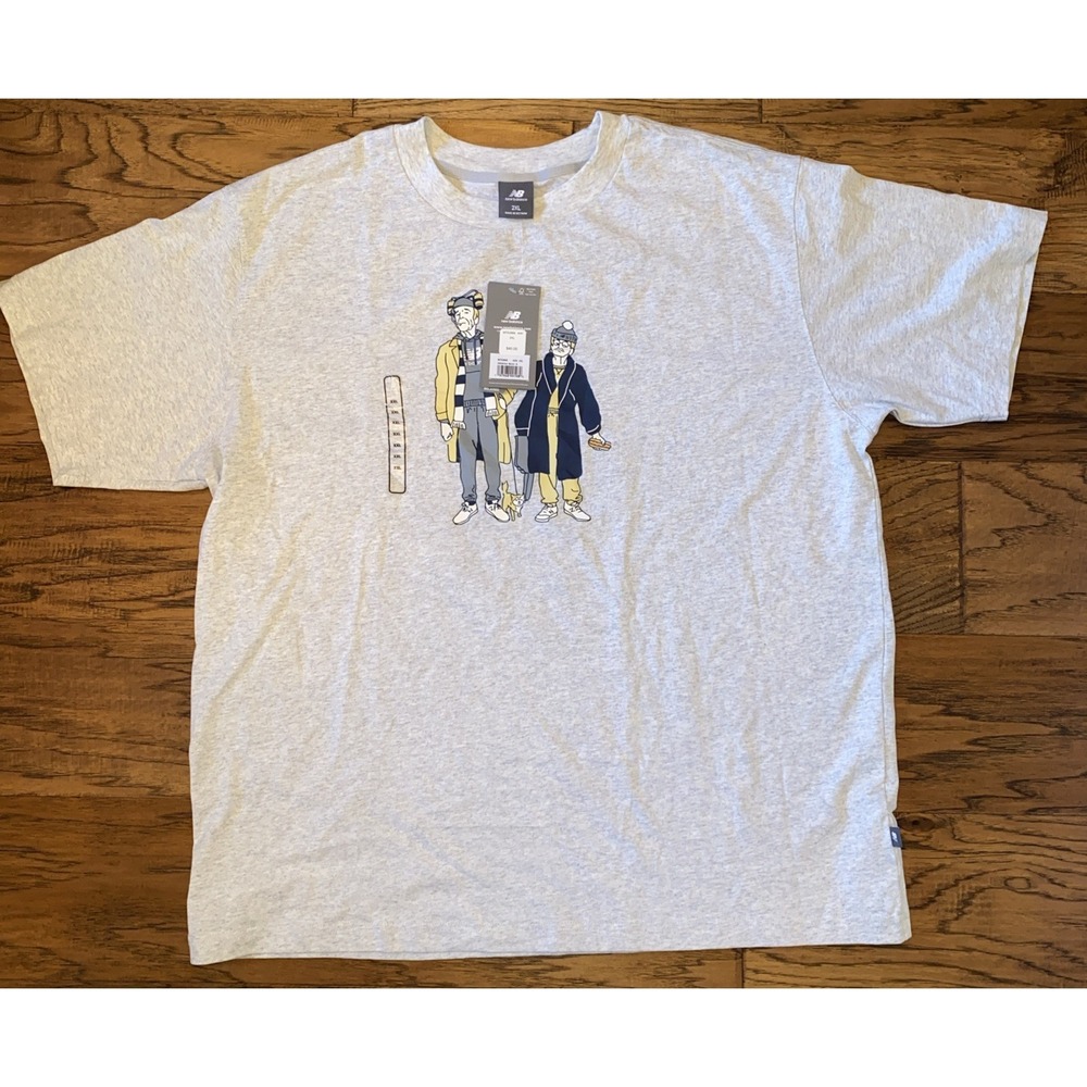 New Balance Graphic Print Animated Characters Gray Men's Crew Neck  Size XXL
